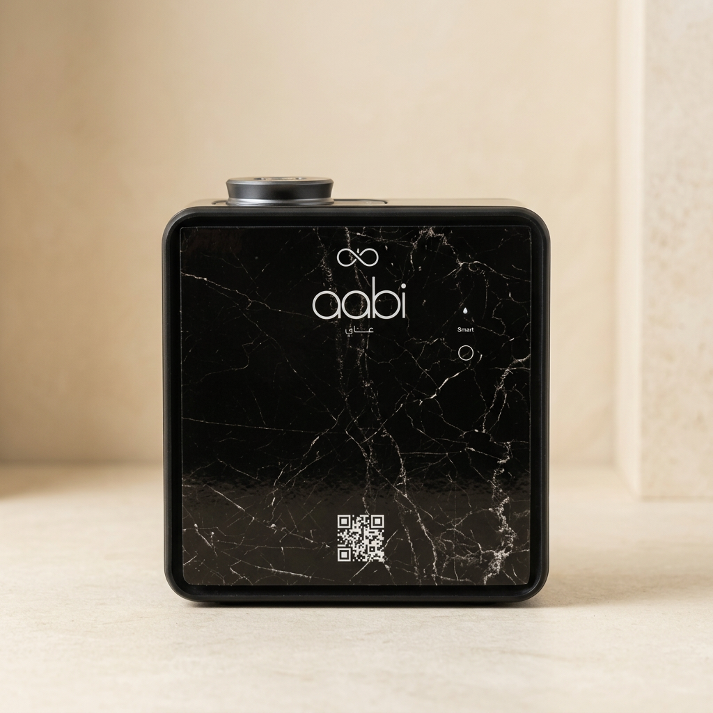 Aabi Aroma Diffuser in black, waterless home diffuser, front view
