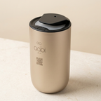 Aabi Car Diffuser in gold, front-left view